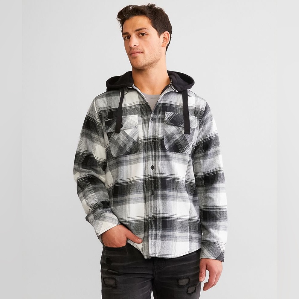 Howitzer Defend‎ Hooded Flannel Shacket  🖤🤍